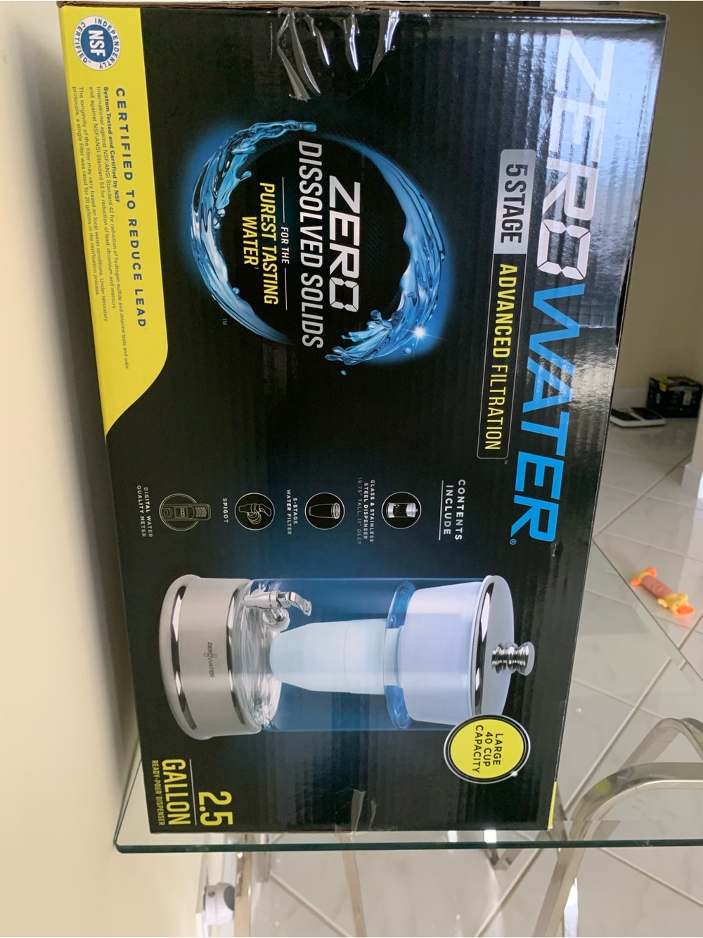 ZERO Water 5Stage advance Filtration 
NEW in box 2.5 Gallon - Picture 3 of 5